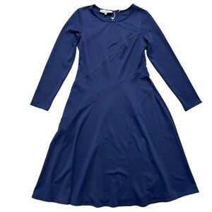 The Modern Abstract Women’s Medium Long Sleeve Dress Navy Blue Minimalist NWT